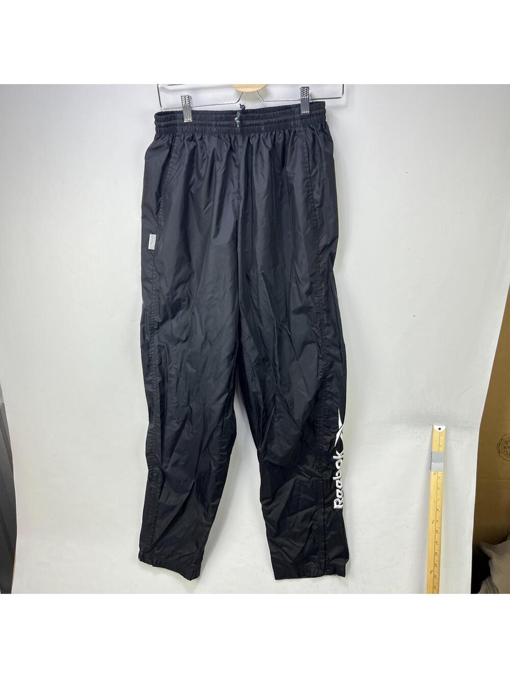 Vintage Reebok Black Nylon Windbreaker Track Pants Medium